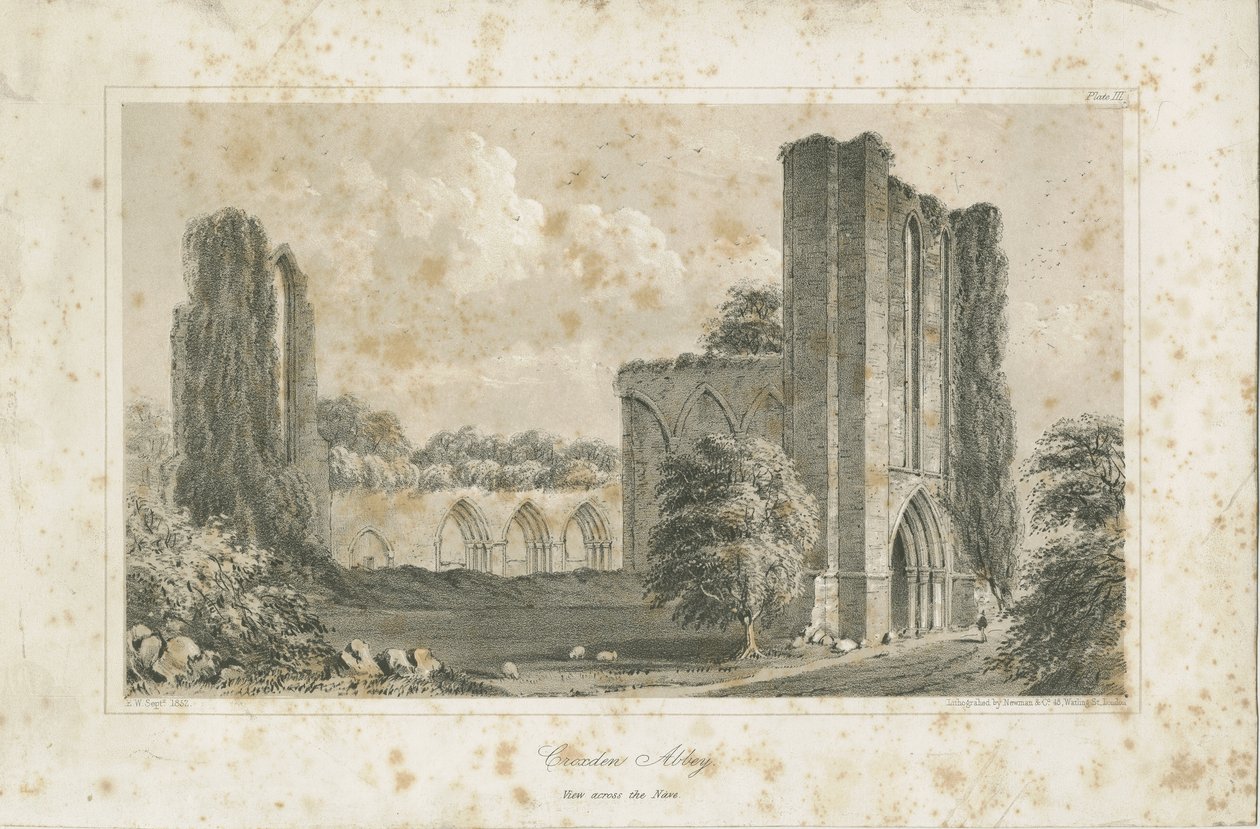 Croxden Abbey: litografi af School English