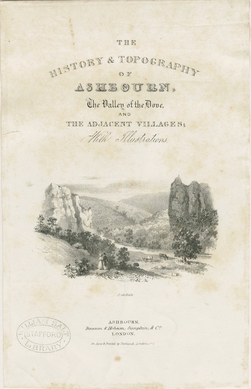 Dovedale - landskab: litografi (vignetter) og [? 1800-tallet] (tryk) af School English