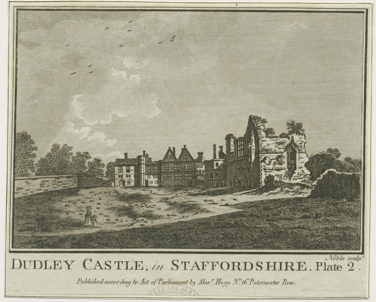 Dudley Castle - The Keep: kobberpladegravering, [14. april 1775] (tryk) af School English