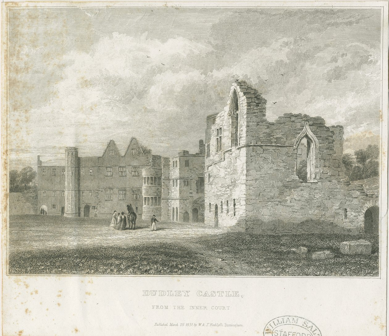Dudley Castle - The Keep: gravering, nd [c1831] (tryk) af School English