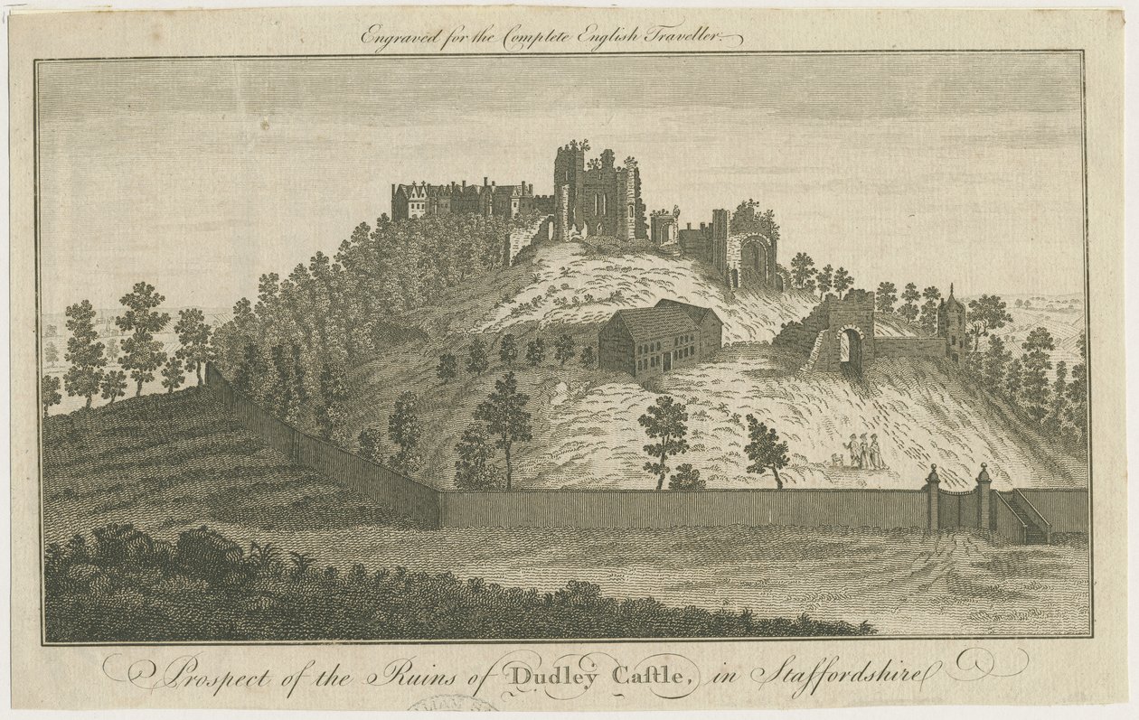 Dudley Castle: gravering, nd [c 1780] (tryk) af School English