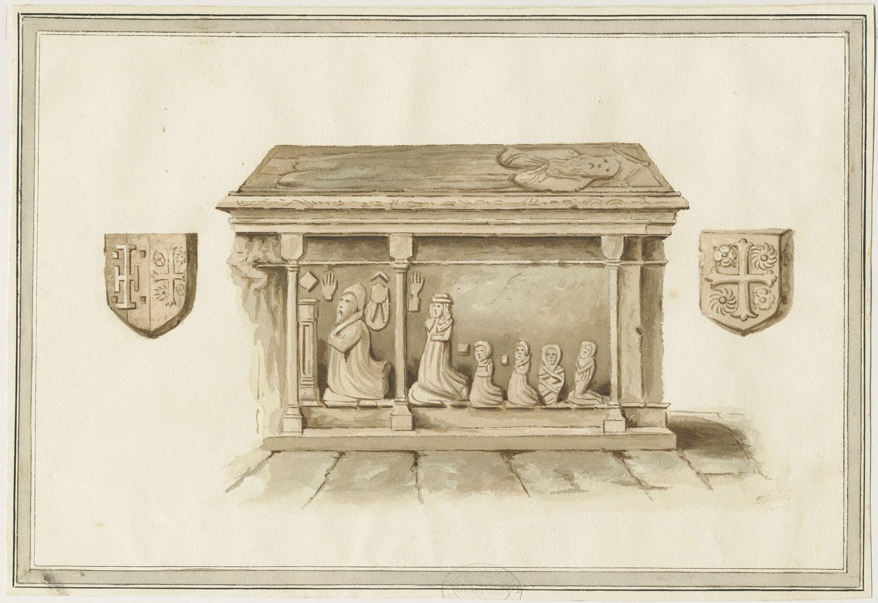 Eccleshall Church: Biskop Benthams grav: vandfarvemaleri, nd [?19. årh.] (maleri) af School English