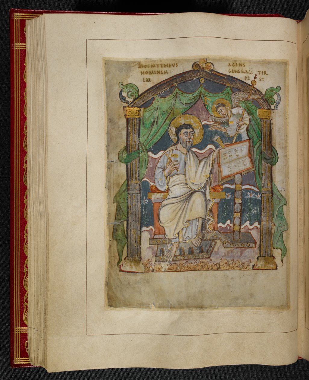 Evangelistportræt af Matthæus fra Æthelstan-evangelierne (også kendt som kroningsevangelierne) af School English