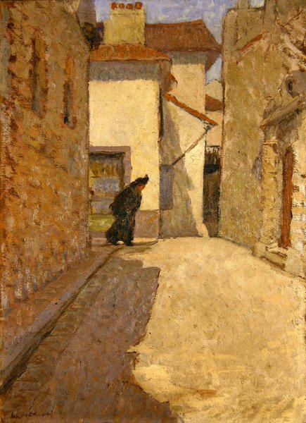 Figur i en Dieppe-gade (olie på lærred) af School English