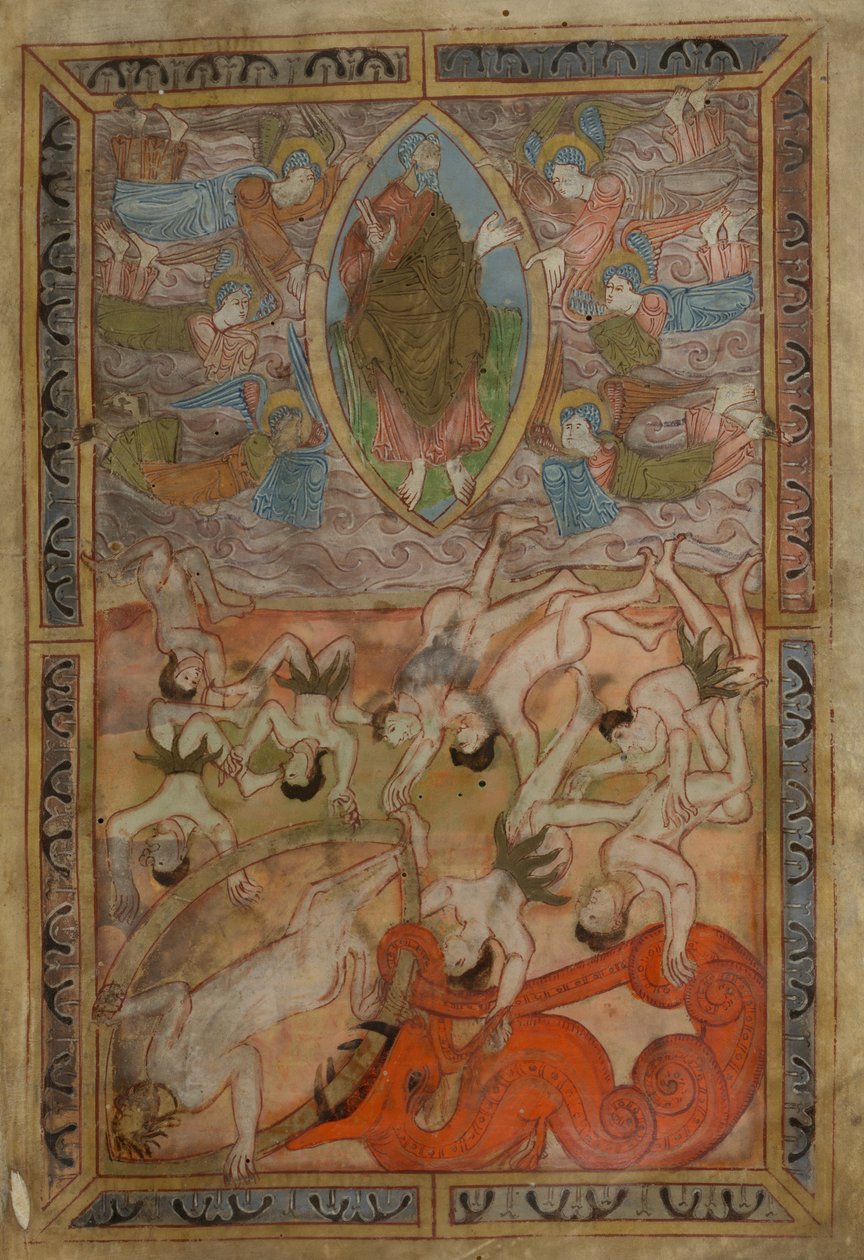 Genesis, Old English Hexateuch, Cotton MS Claudius B IV f.2r, ca. 1025-1200 (blæk på pergament) af School English