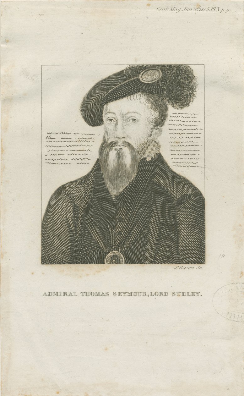 Hill Ridware - Portræt af admiral Thomas Seymore, Lord Sudley: gravering, nd [c 1805] (tryk) af School English
