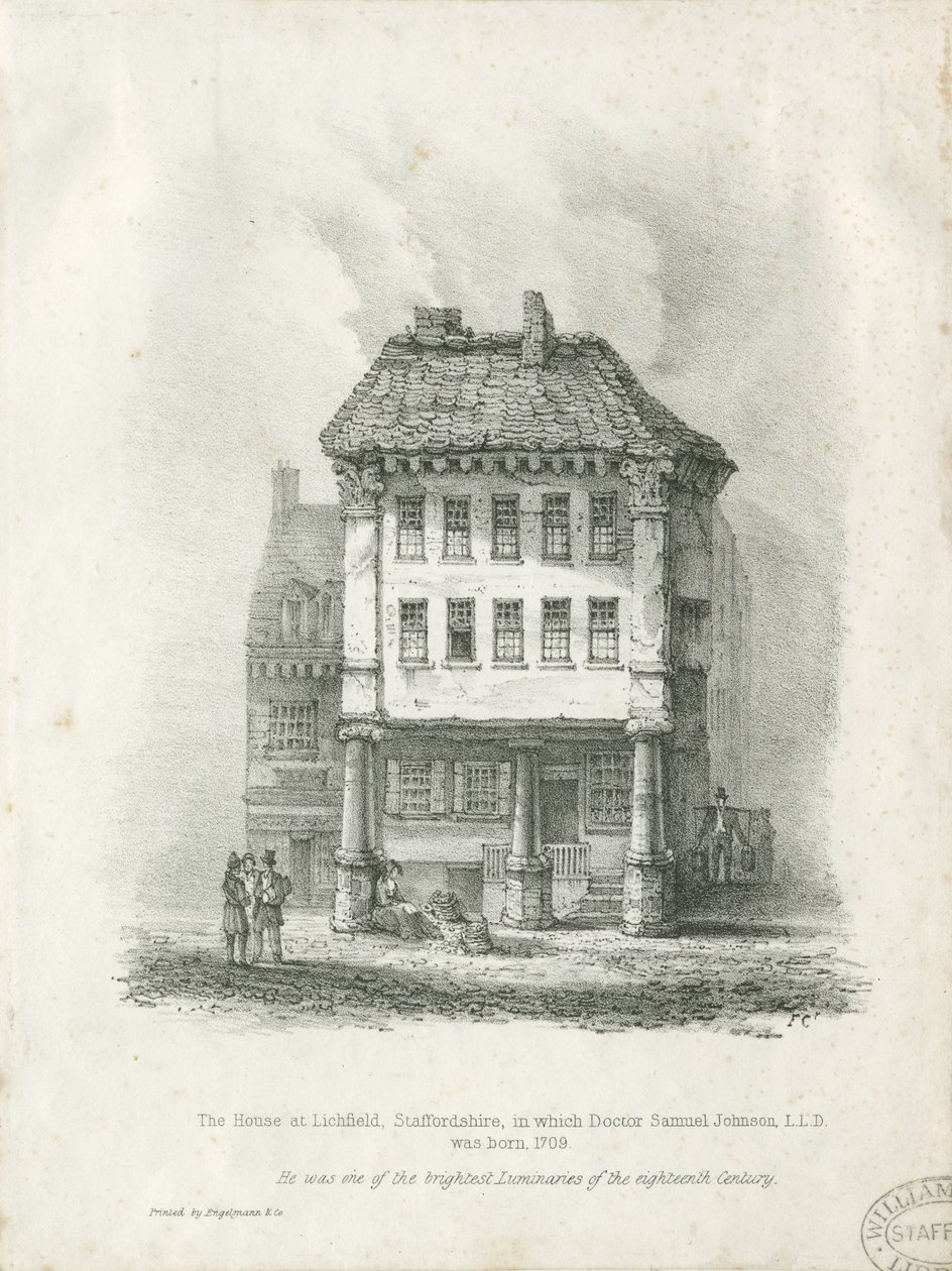 Lichfield - Dr. Johnsons fødested: litografi, nd [19. århundrede] (tryk) af School English
