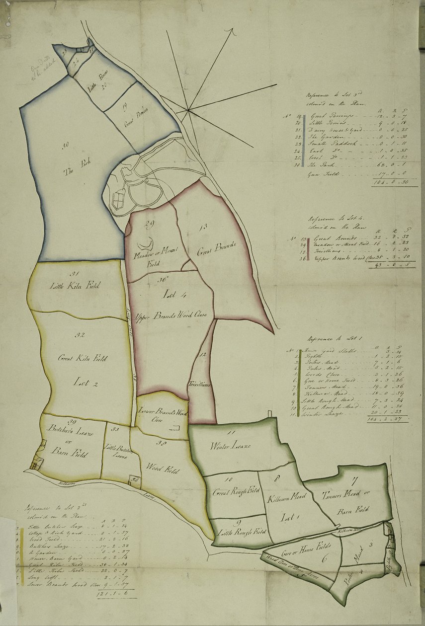 Kort over Willesden, London (litho) af School English