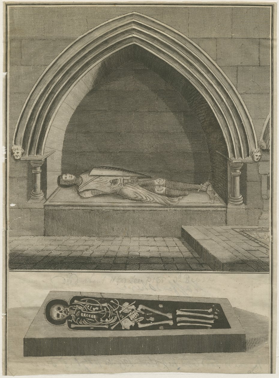 Mavesyn Ridware - Tomb of Hugo Mavesyn: engraving, nd [?18th cent] (print) af School English