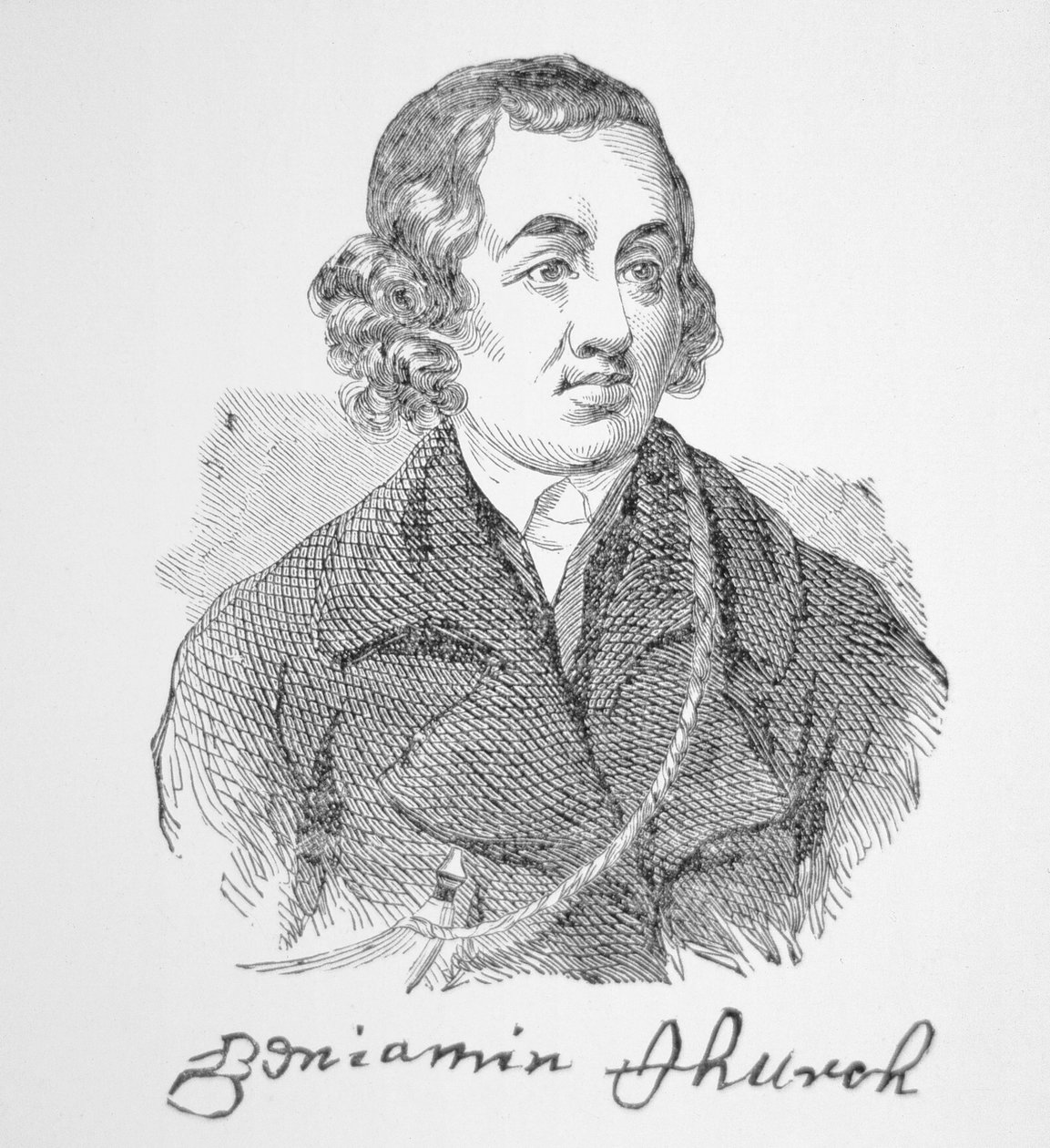 Portræt af Benjamin Kirke (gravering) af School English