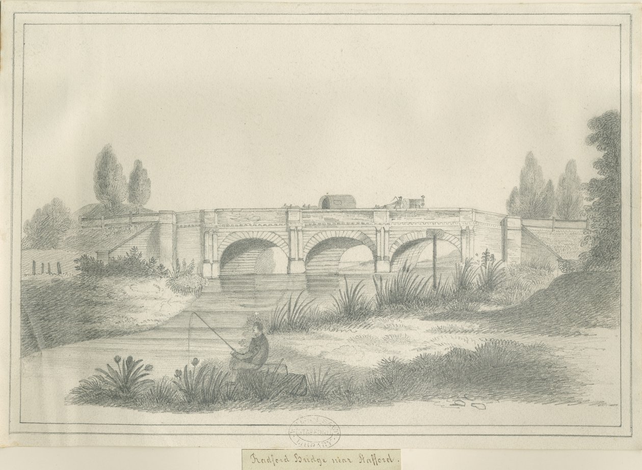 Stafford - Radford Bridge: blyantstegning, nd [?1800-tallet] (tegning) af School English