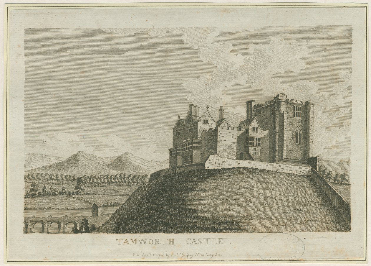 Tamworth Castle: gravering, nd [c 1788] (tryk) af School English