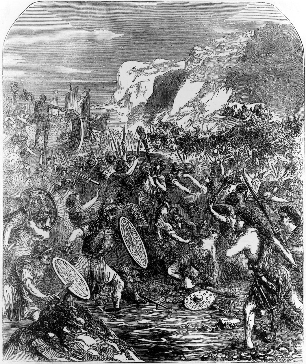 Julius Cæsars landgang (100-44 f.Kr.) i 55 f.Kr af School English