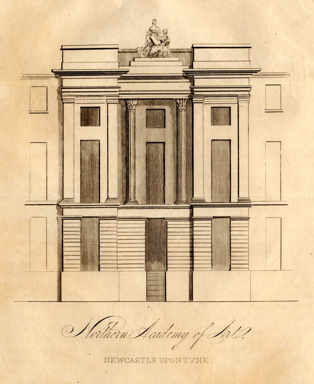 The Northern Academy of Art, Newcastle upon Tyne (litho) af School English