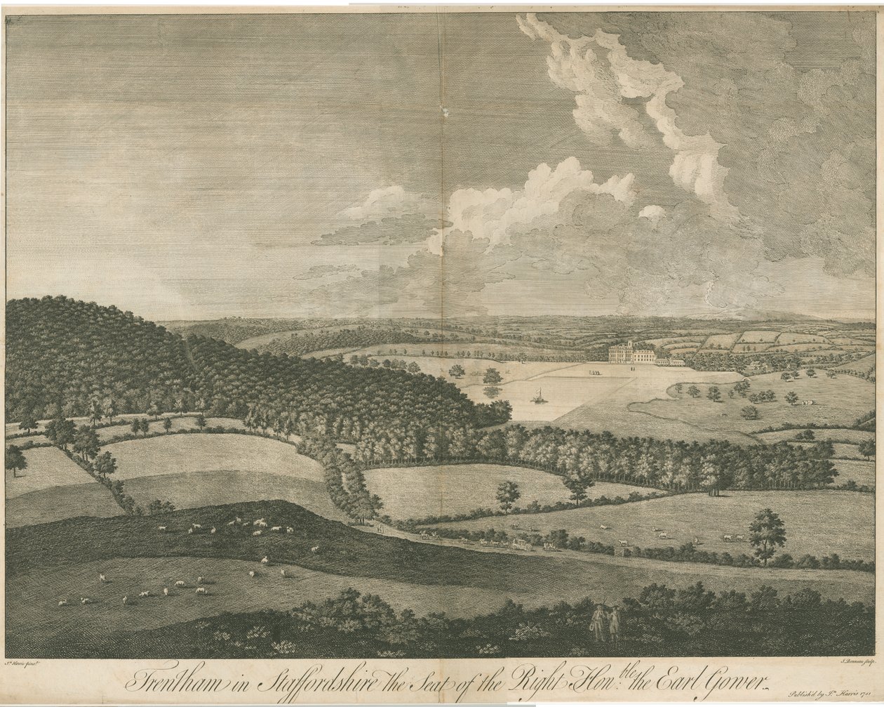 Trentham Hall: gravering, nd [c 1751] (tryk) af School English