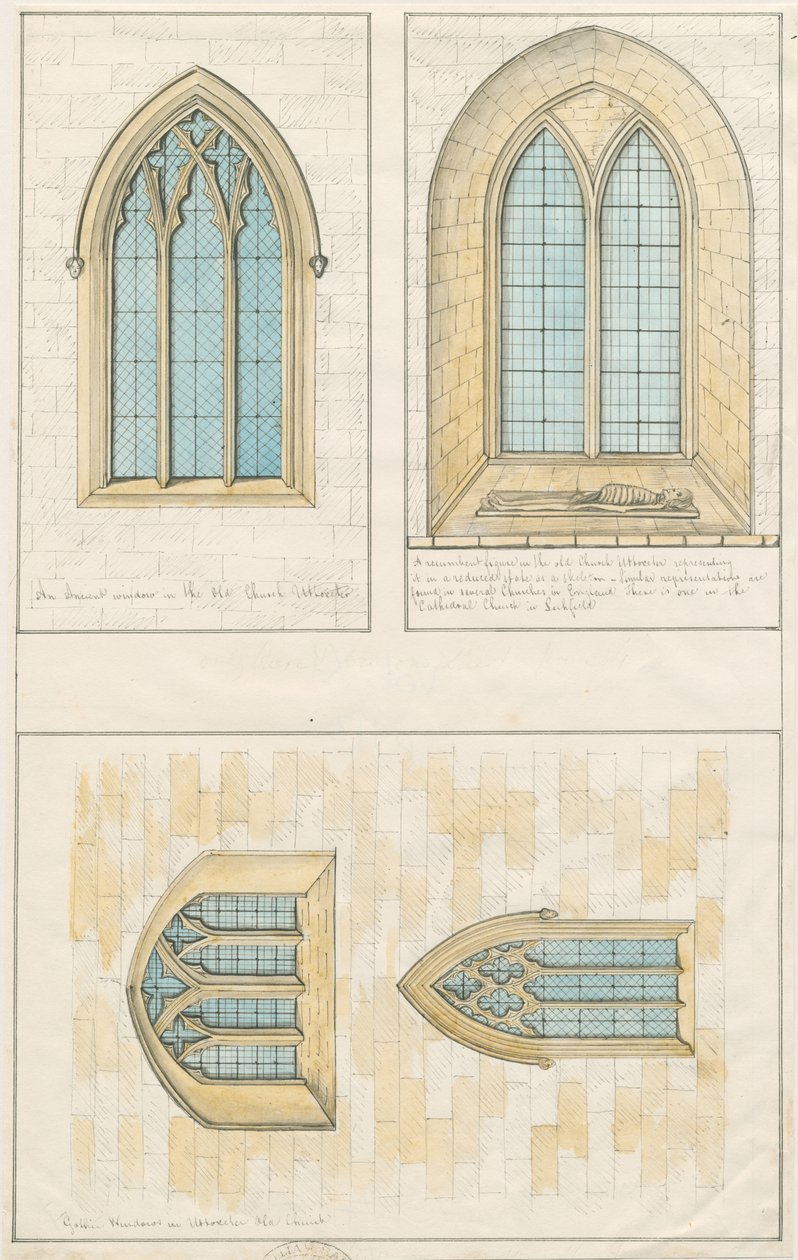 Uttoxeter Church [Gamle] - Arkitektonisk tegning af 