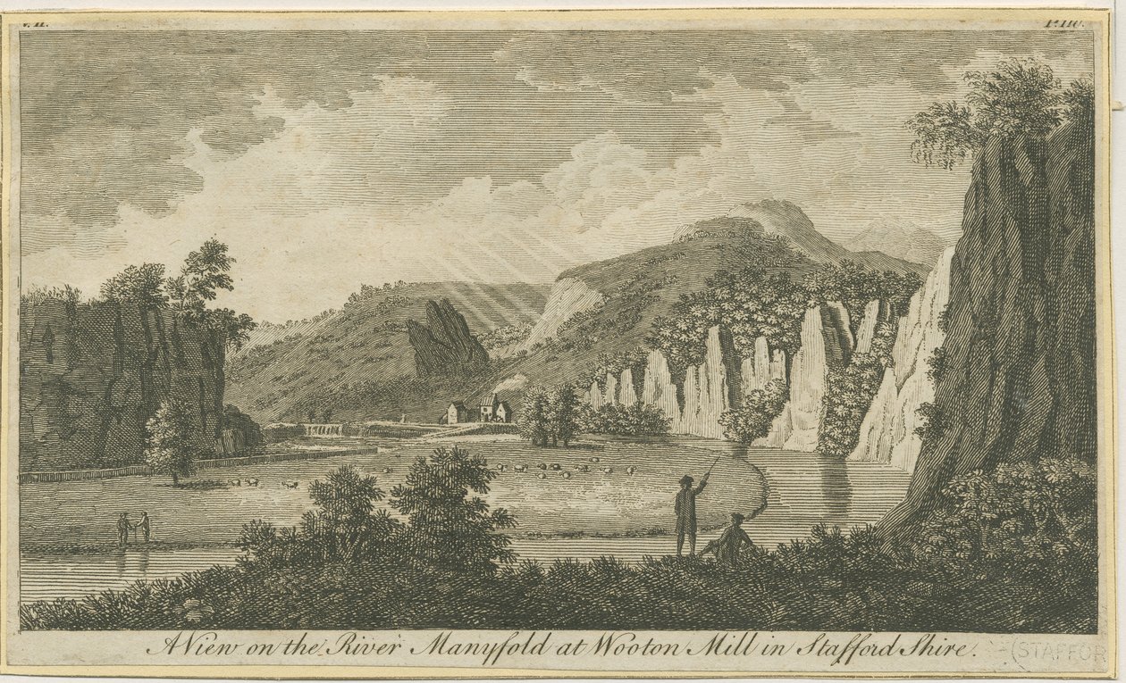 Wetton - Manifold Valley: gravering og [slutningen af det 18. århundrede] (tryk) af School English