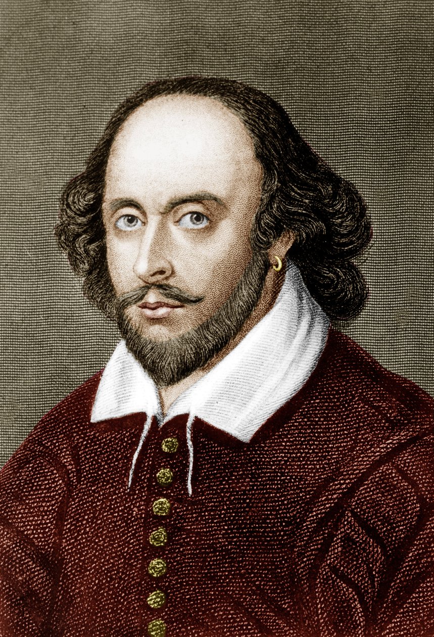 William Shakespeare (farvegravering) af School English