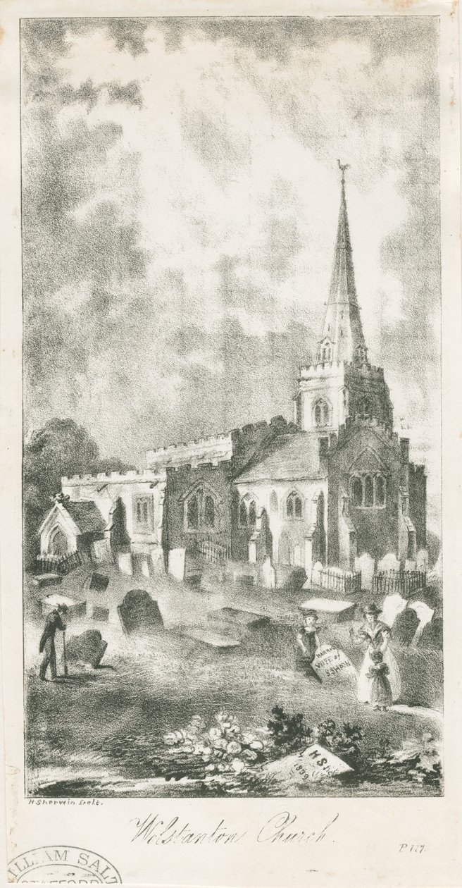 Wolstanton Church: litografi af School English
