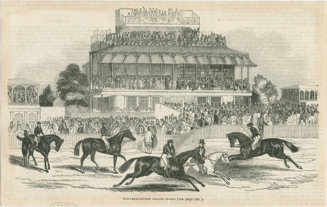 Wolverhampton - Grand Stand: træsnitsgravering, nd [c 1844] (tryk) af School English