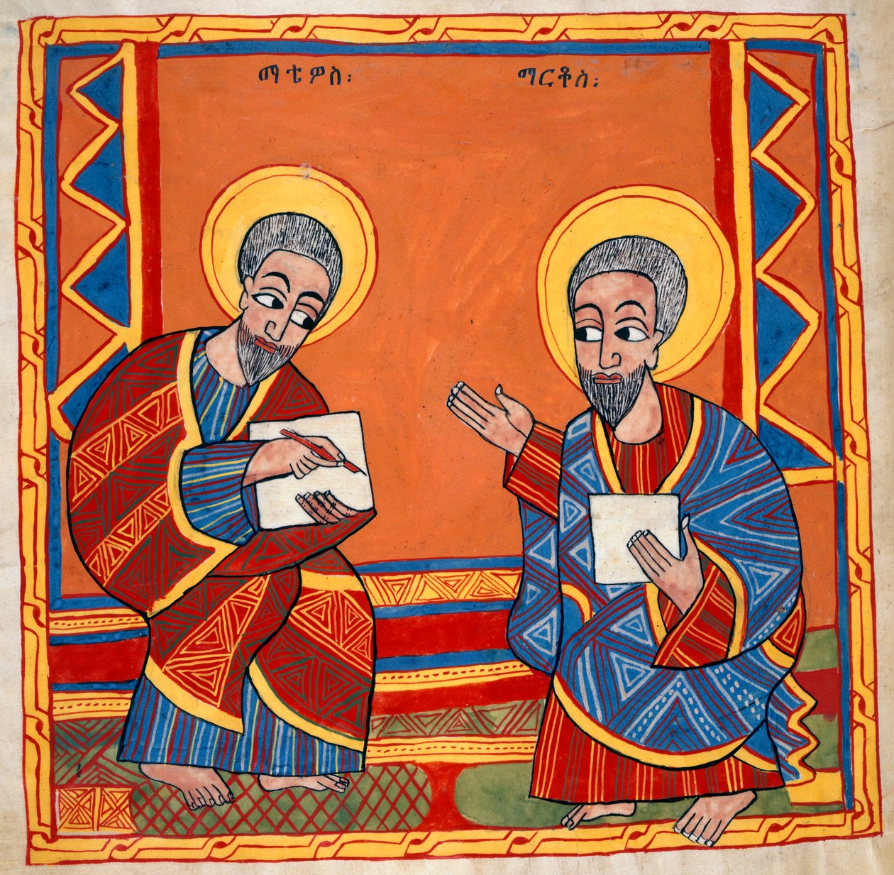 Eller. 481, f.125v Billede af St. Lukas og St. Johannes evangelisterne, fra 