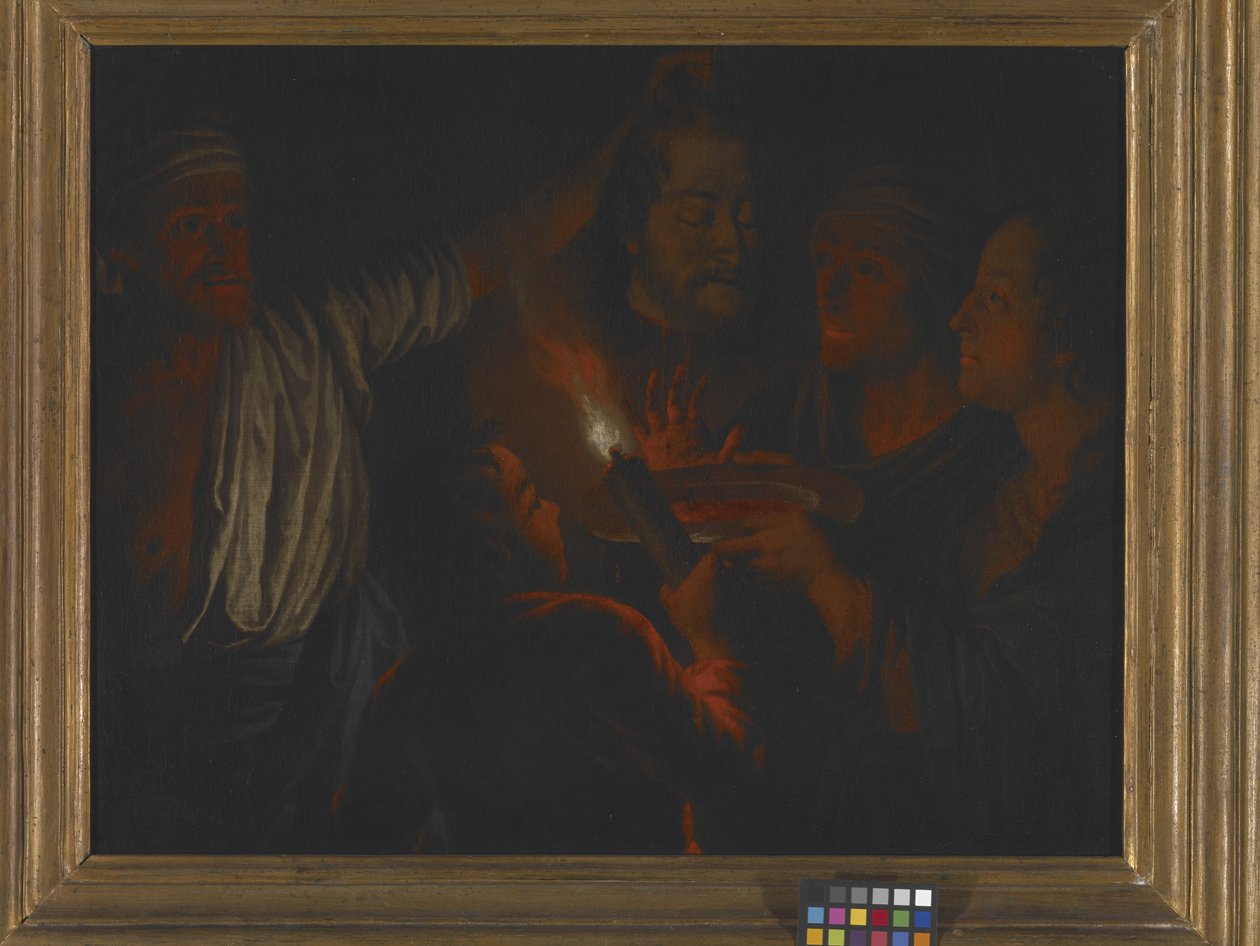 Salome med hovedet af Johannes Døberen (olie på lærred) af School European