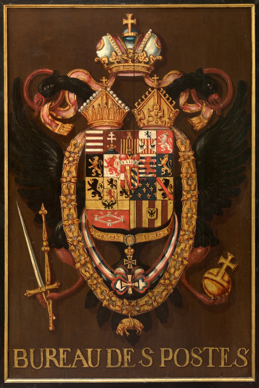 Postens tegn (olie på panel) af School Flemish
