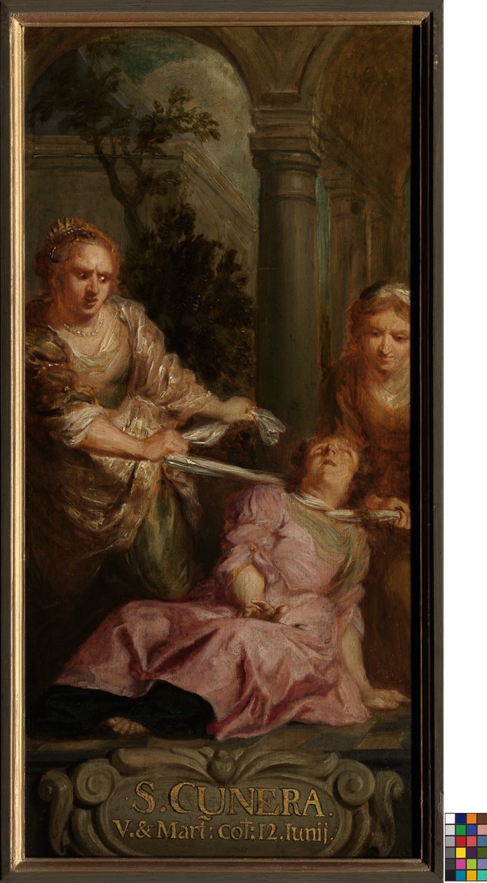 The Holy Cuneras Martyrium (olie på lærred) af School Flemish
