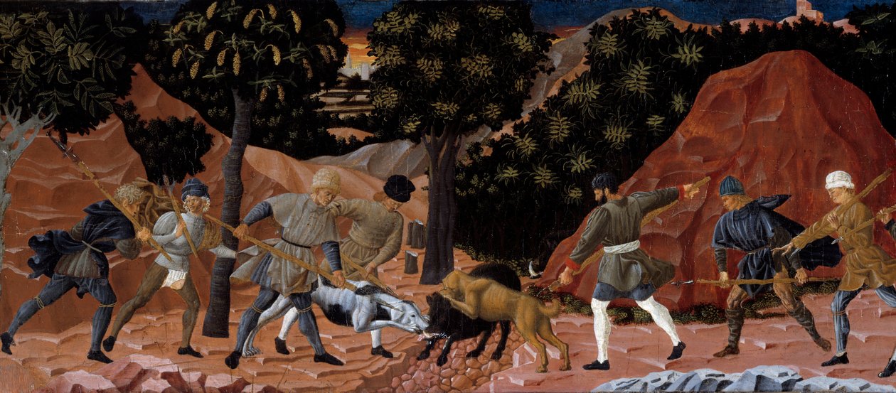 Ornejagtscene. Detalje. Anonymt maleri af den florentinske skole. 1450-1460. Toulouse, Musée des Augustins af School Florentine