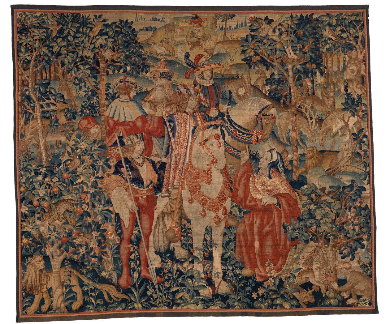 Tapestry, Alexander og Diogenes, slutningen af det 15.-begyndelsen af det 16. århundrede (uld og silke) af School Franco Flemish