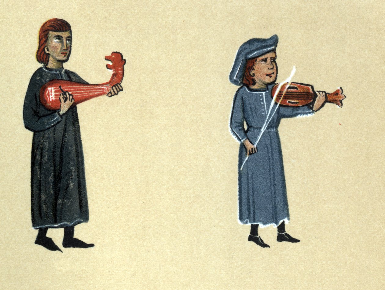 En middelalderens trubadur, illustration fra 