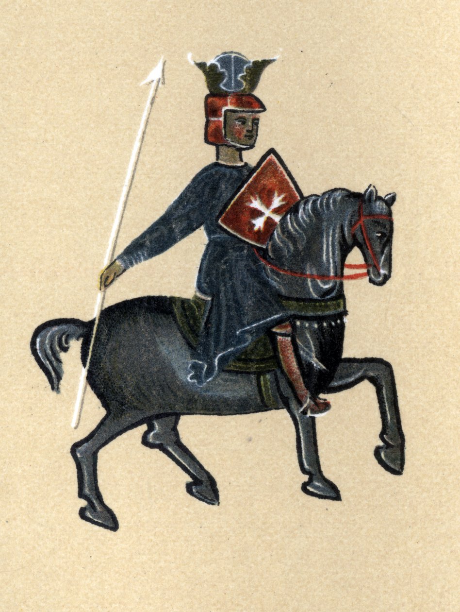 En middelalderstrubadur, illustration fra 
