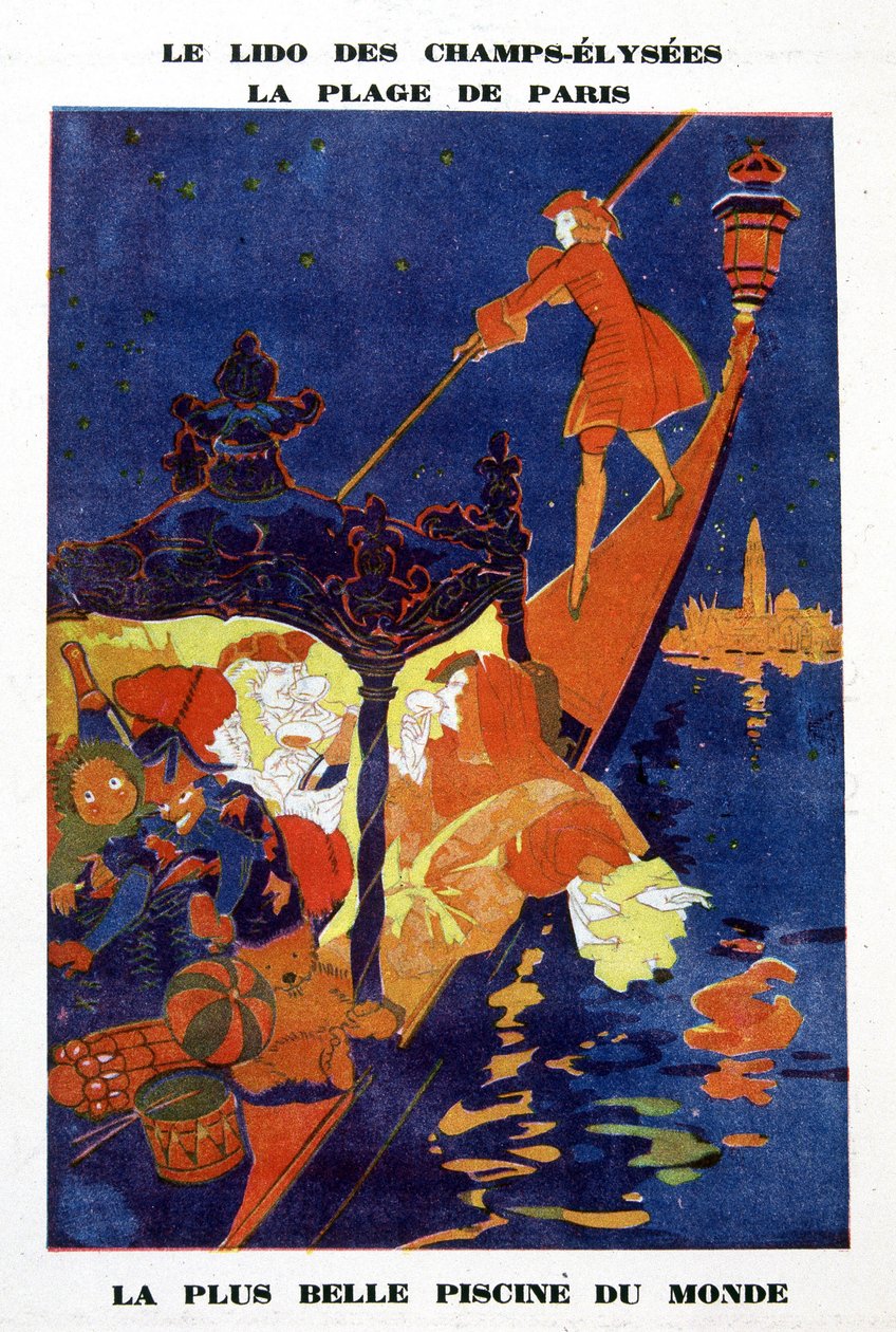 Reklameplakat for cabaret du Lido på Champs Elysées, Paris. af School French