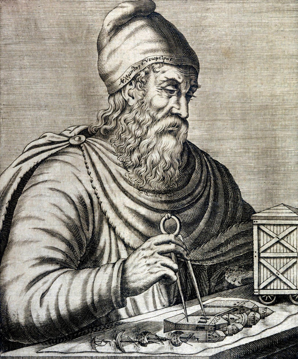 Archimedes (gravering) af School French