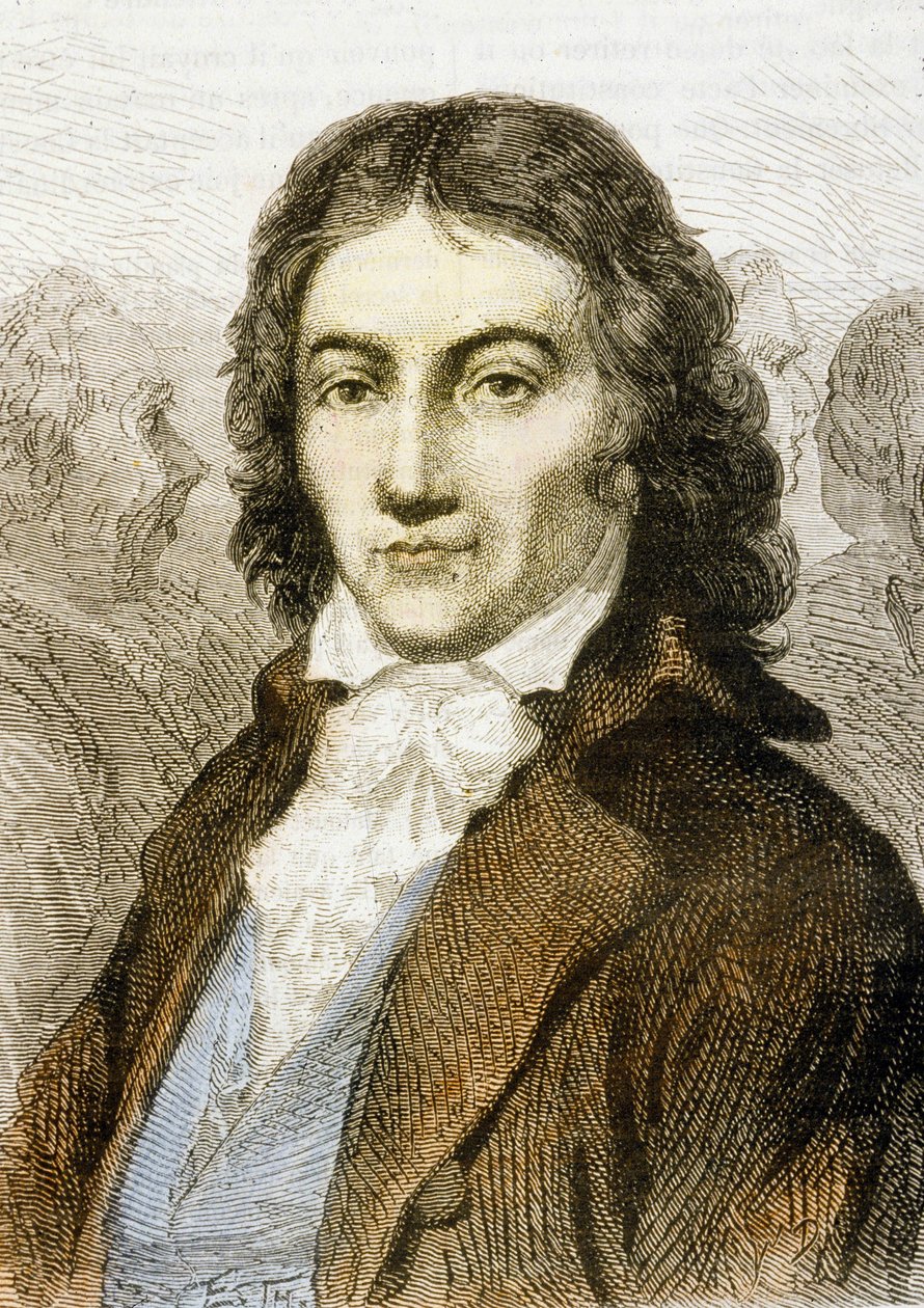 Camille Desmoulins (farvegravering) af School French