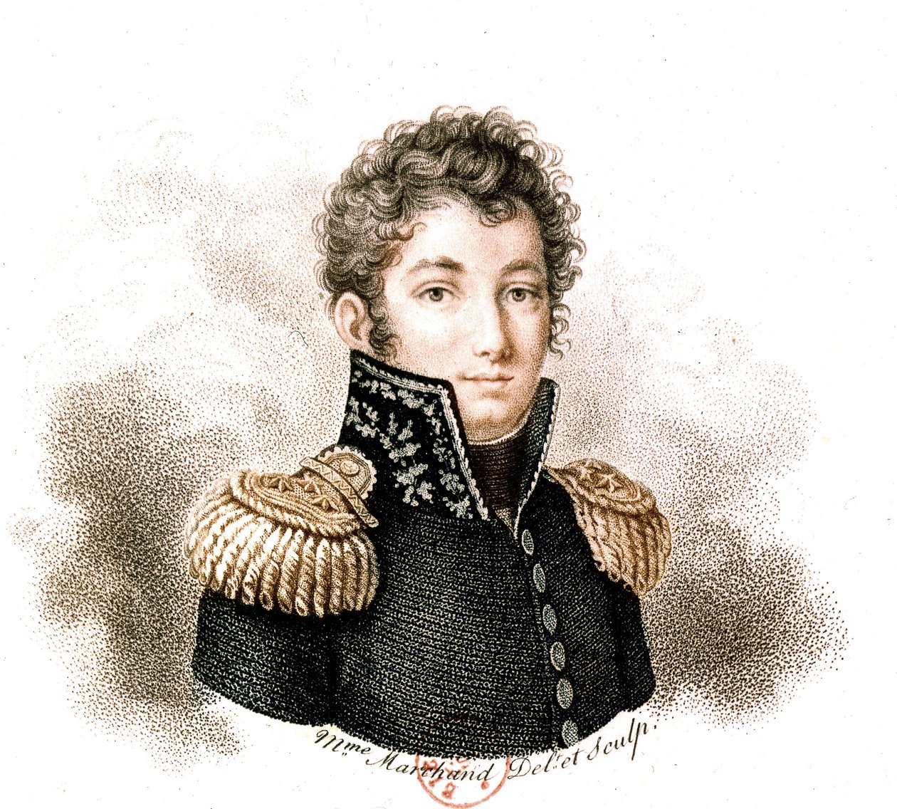 Charles Melchior-Artus Marquis de Bonchamps (farvegravering) af School French