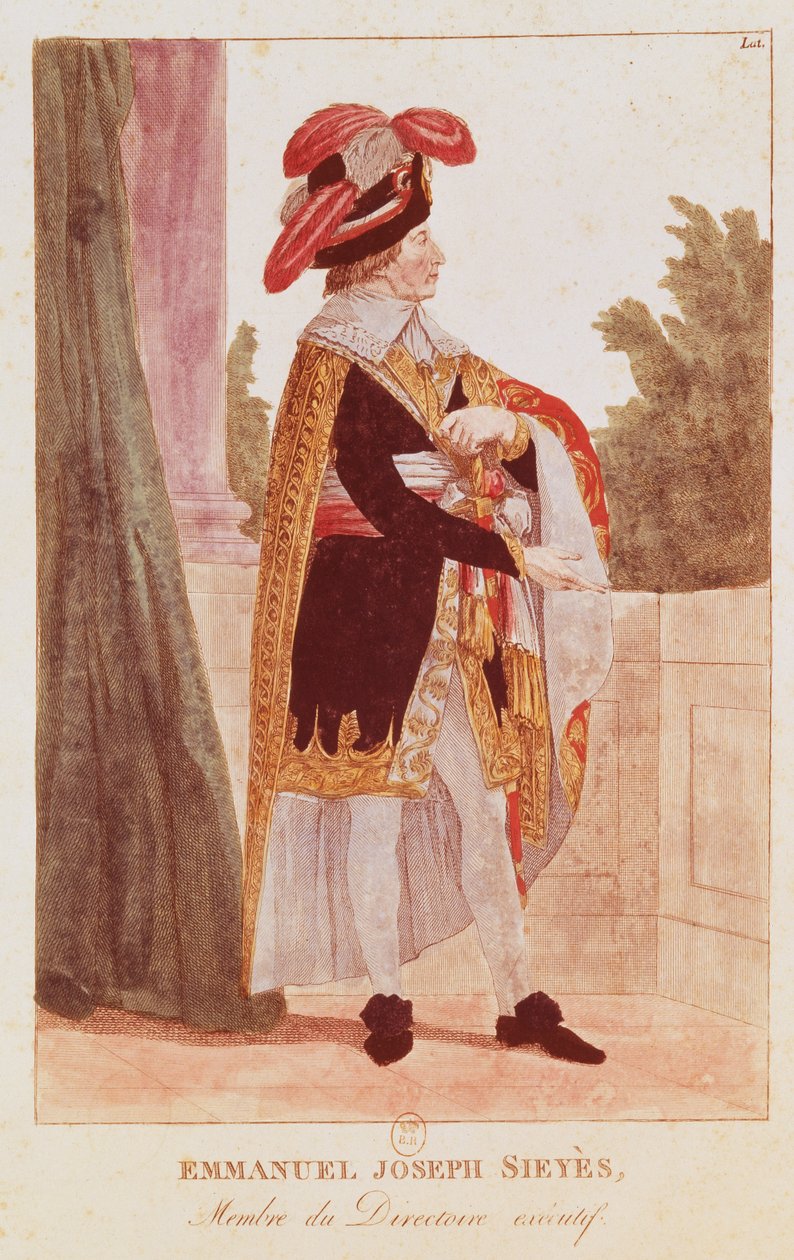 Emmanuel Joseph Sieyes (1748-1836) 18.-19. århundrede (farvegravering) af School French