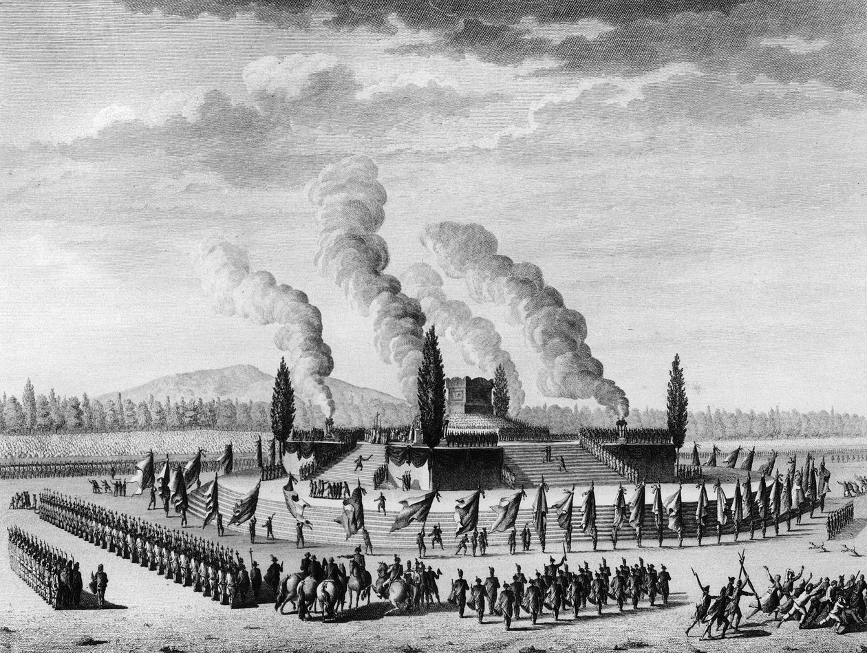 Franske revolution: Funebres til ære for de borgere, der døde i Nancy i september 1790. Paris, biblioteket for Institut for revolutionshistorie af School French
