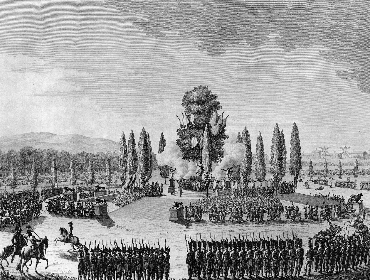 Franske revolution: Republikanernes fete des victoires au champs de mars i Paris den 10. Prairial An IV (29. maj) af School French