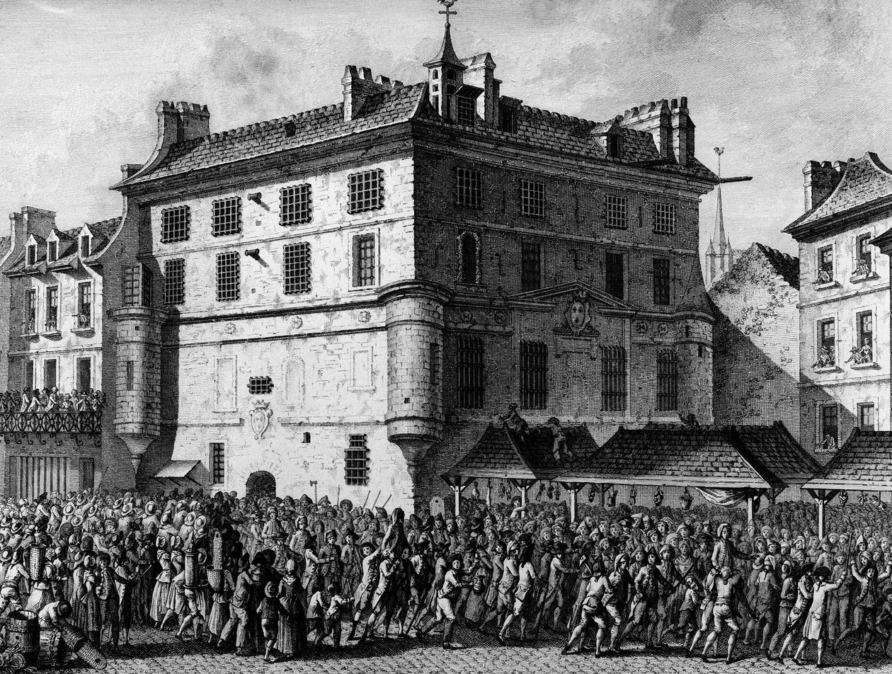 Fransk Revolution: Folket i de franske garder i fængslet i Saint Germain des Pres-klosteret i Paris den 30. juni af School French