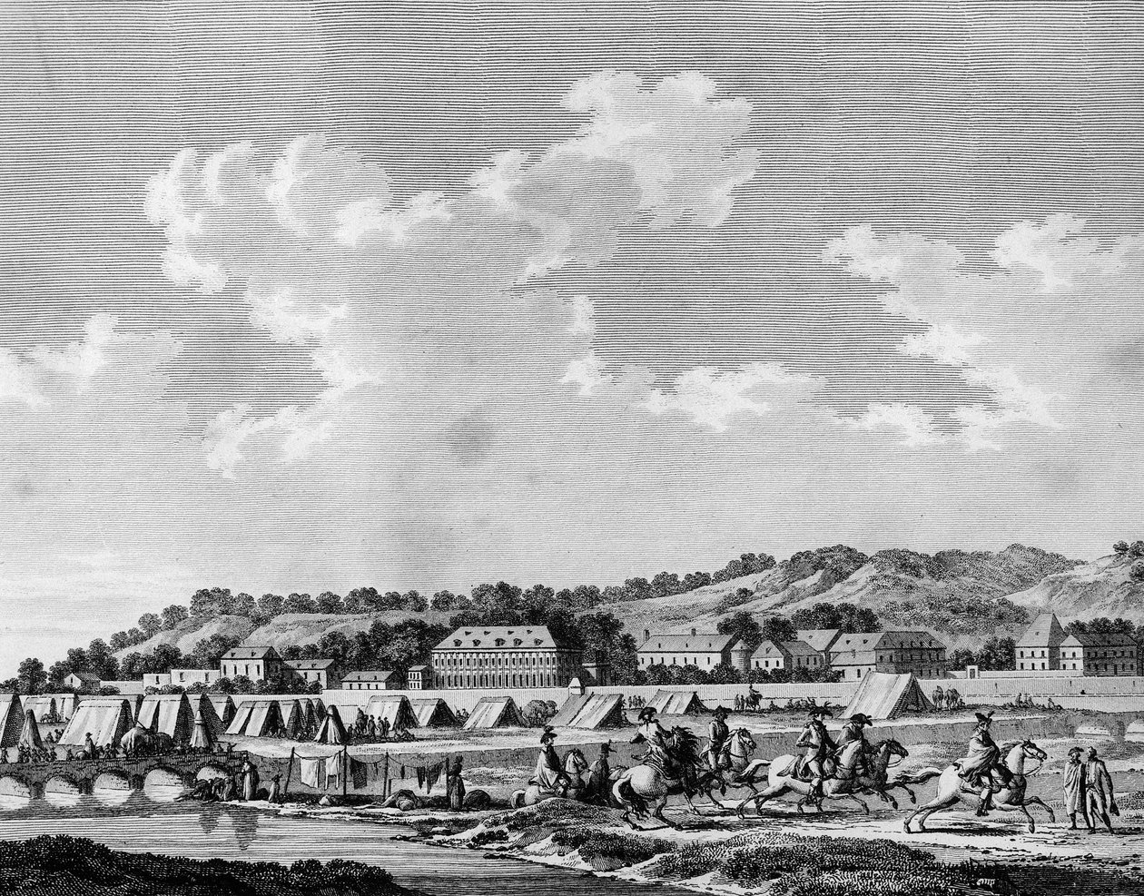 Fransk revolution og kontrarevolutionære bevægelser: Erklærer nationen forræder, Gilbert du Motier de La Fayette (1757-1834) forlod hemmeligt lejren før Sedan den 19. august 1792 med Cesar de Latour Maubourg (Latour-Maubourg), Alexandre de Lameth og af School French