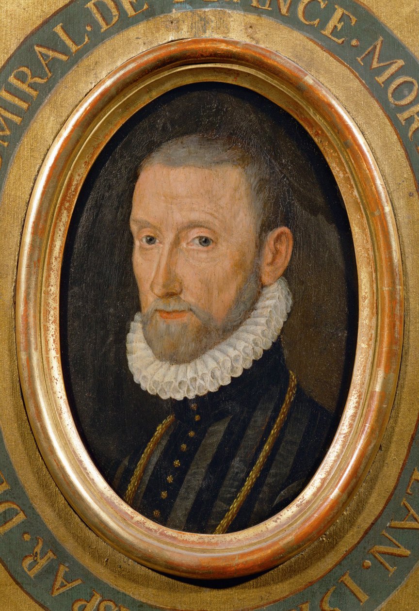 Gaspard de Coligny, admiral, statsmand, leder af huguenotpartiet, myrdet under St ... af School French