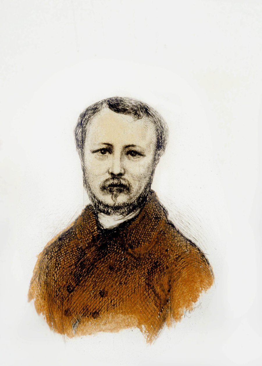 Gerard de Nerval (farvegravering) af School French
