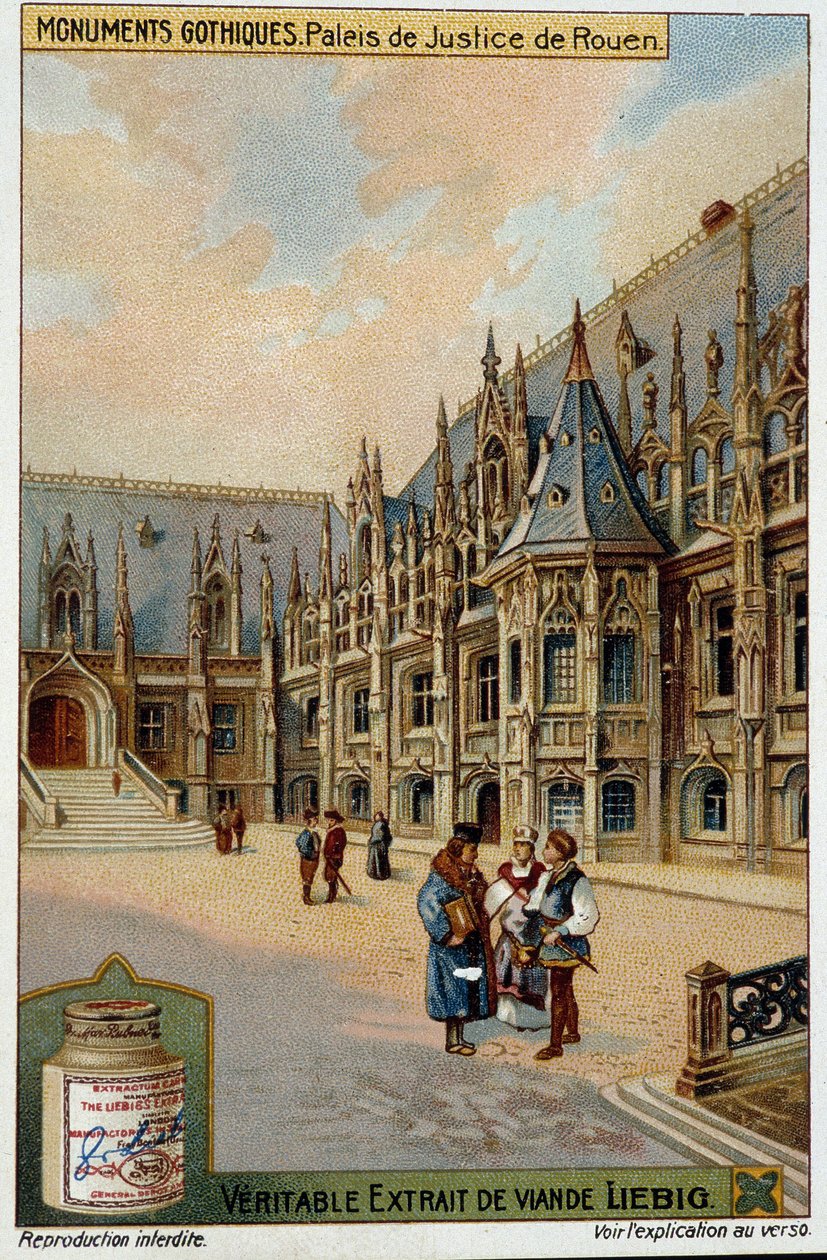 Gotiske monumenter: retsbygningen i Rouen - chromo. Liébig af School French