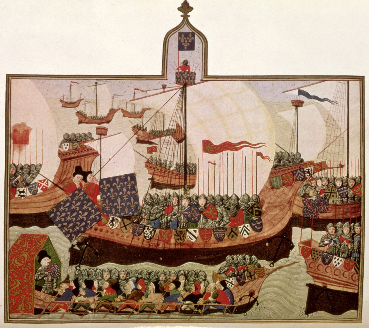 Harley 4379 f.60v Ekspedition af hertugen af Bourbon til Barbary, henrettet af Jean Froissart (c.1333-c.1404) i Paris for den franske historiker Philip de Commines (1445-1509) (faksimile) af School French