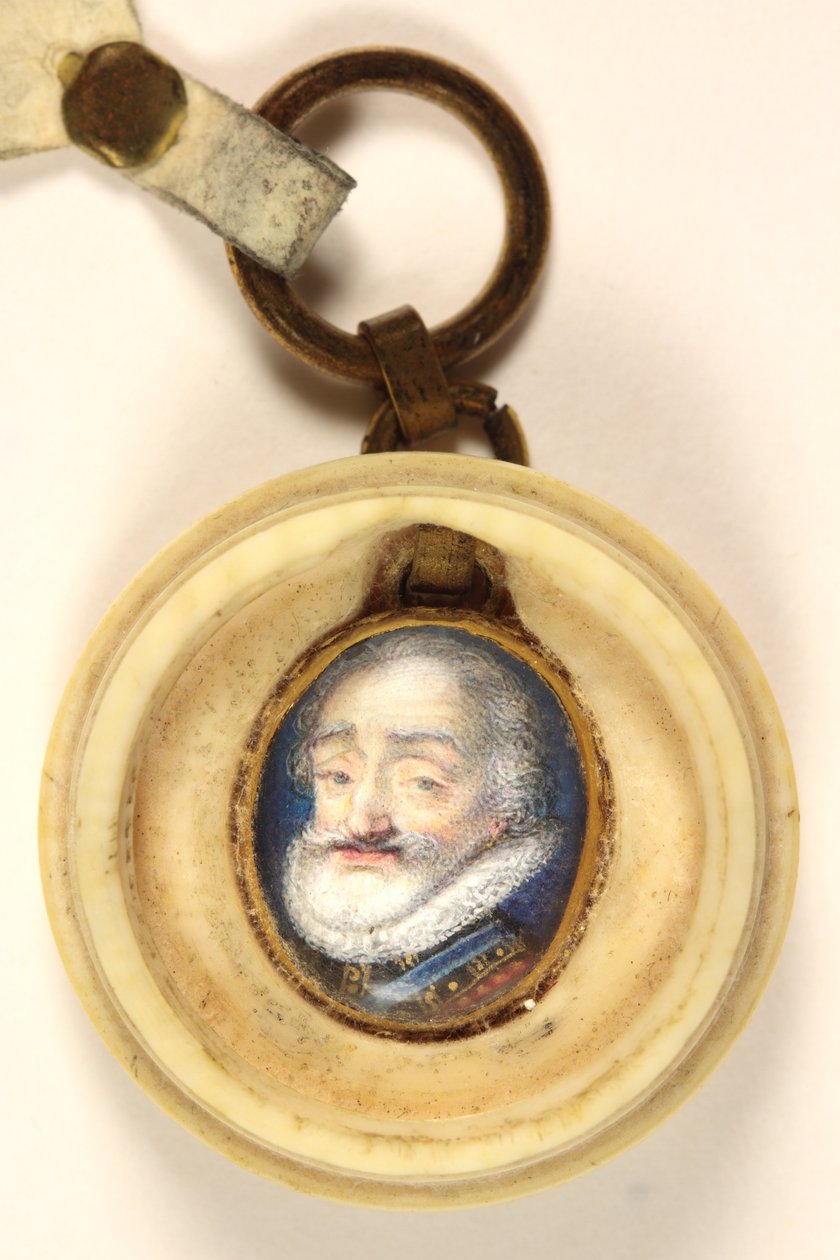 Henrik IV af Frankrig (akvarel på vellum) af School French