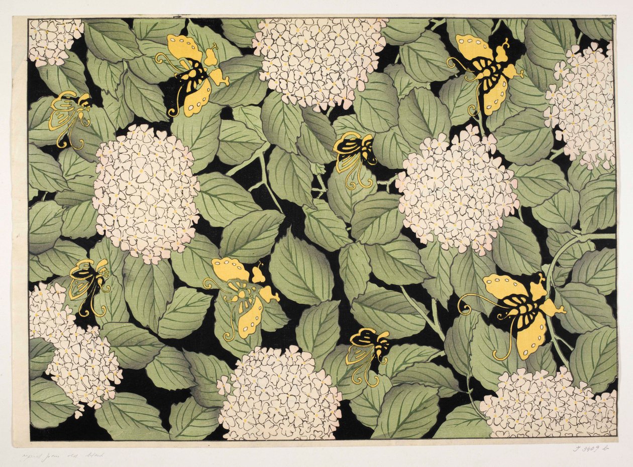 Japansk blomsterdesign, illustration fra 