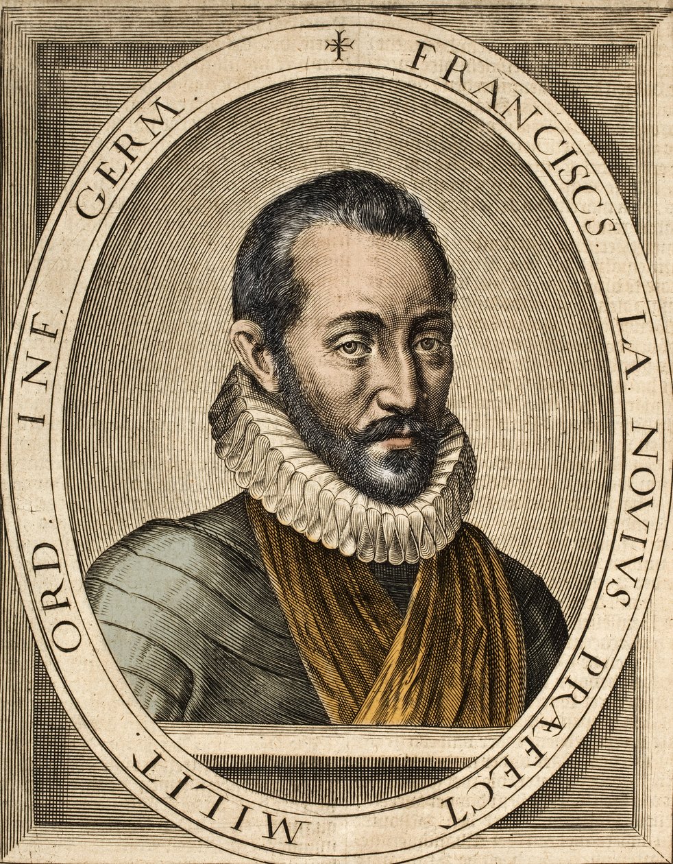 Portræt af Francois de La Noue (1531-1591), forfatter til franske politiske og militære taler - Francois de la Noue kaldet Bras-de-Fer (jernarm) af School French