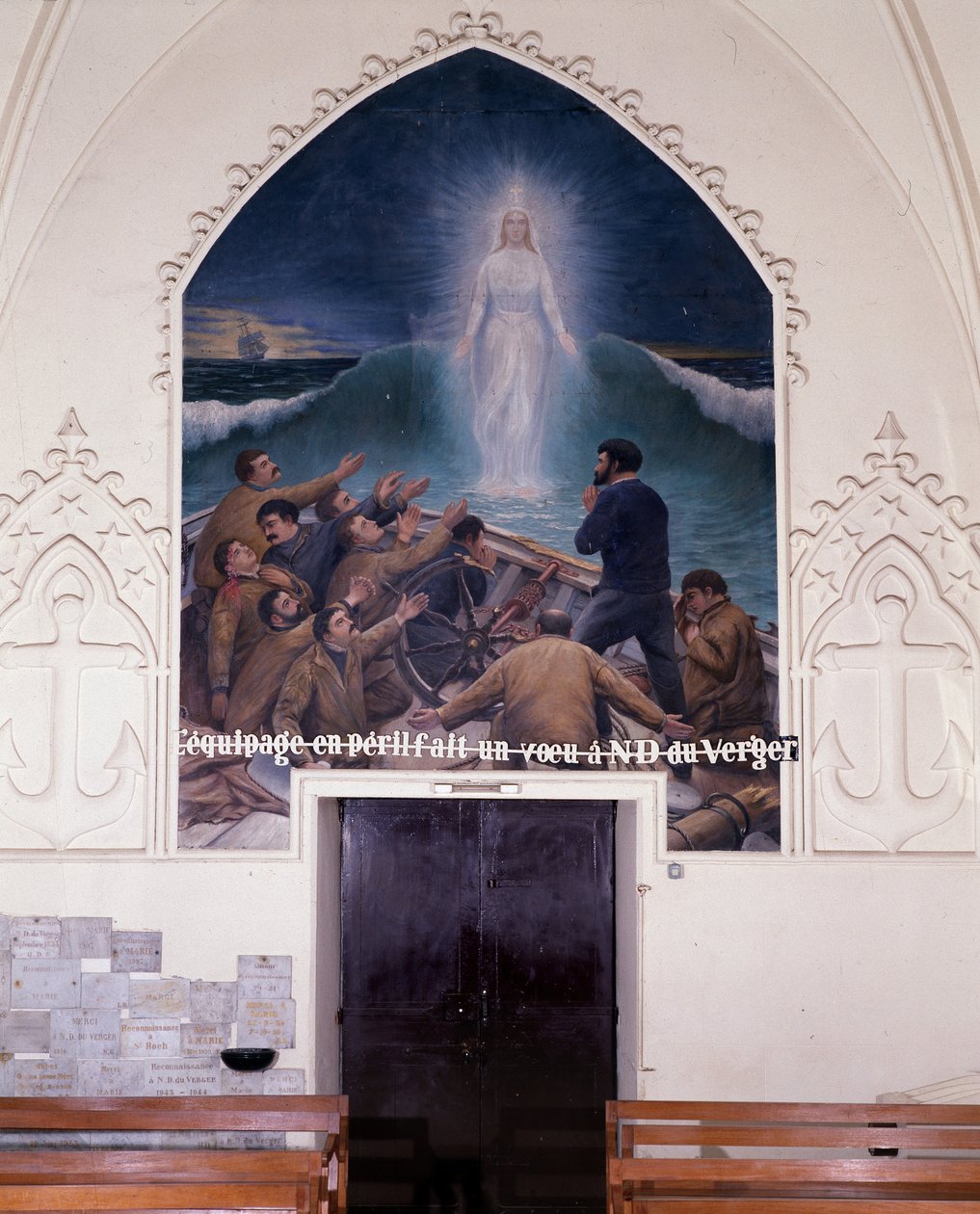 Besætningen, der er i fare, fremsætter et ønske til N.D. du Orchard - tidligere stemme fra Notre Dame de Orger, Cancale af School French
