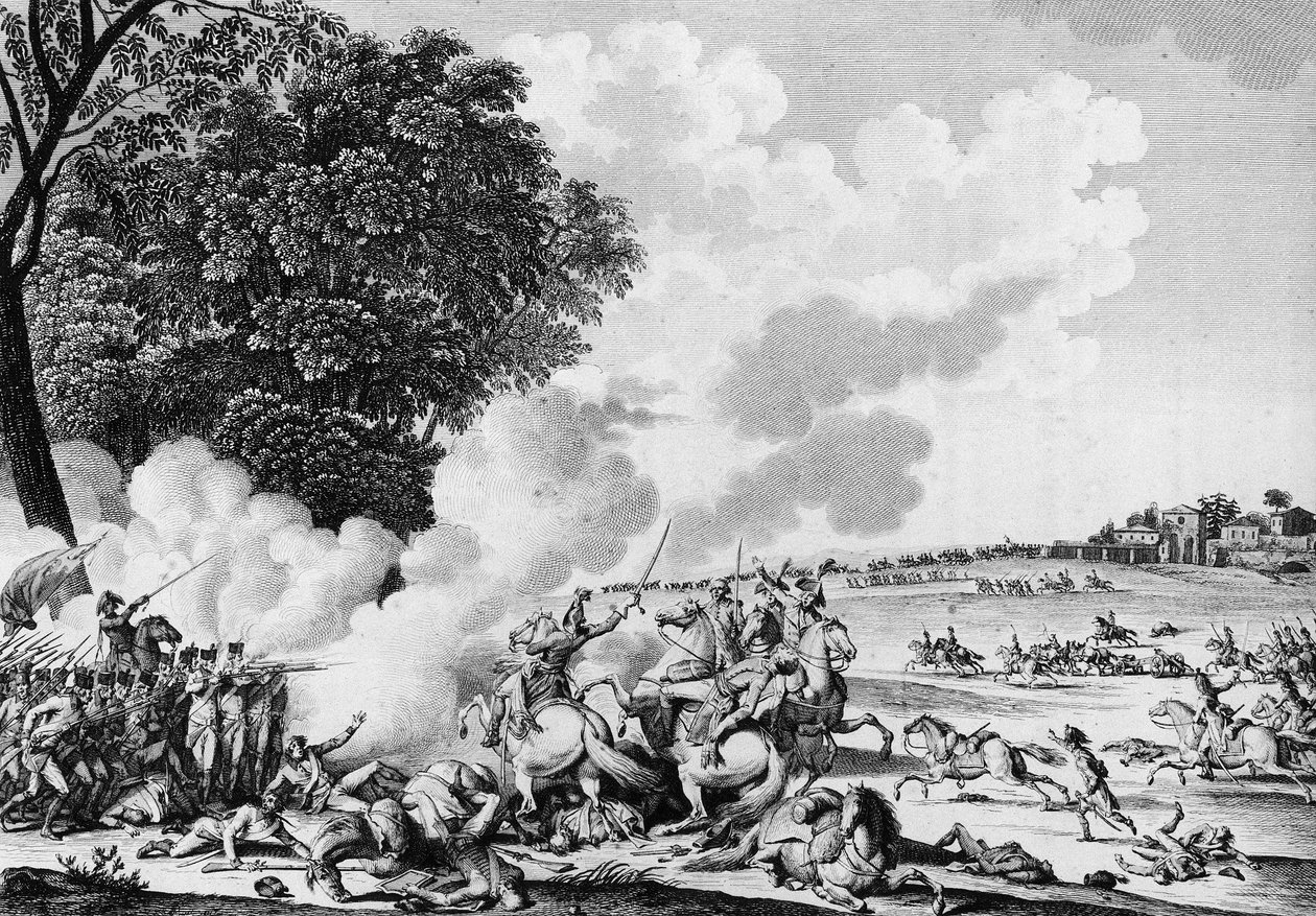 Den franske revolutions krig: Den franske general Barthelemy Catherine Jouberts død (1769-1799), dræbt i slaget ved Novi den 28. Thermidor An VII (15. august af School French